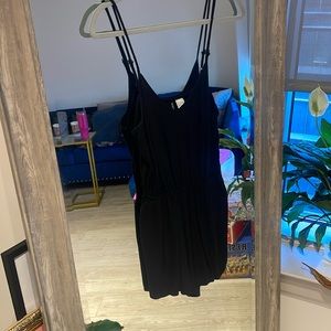 H&M Divided Black Romper with Adjustable Straps